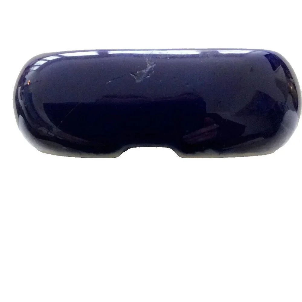 Ceramic Trinket Box Cobalt Blue with Bird Outdoors